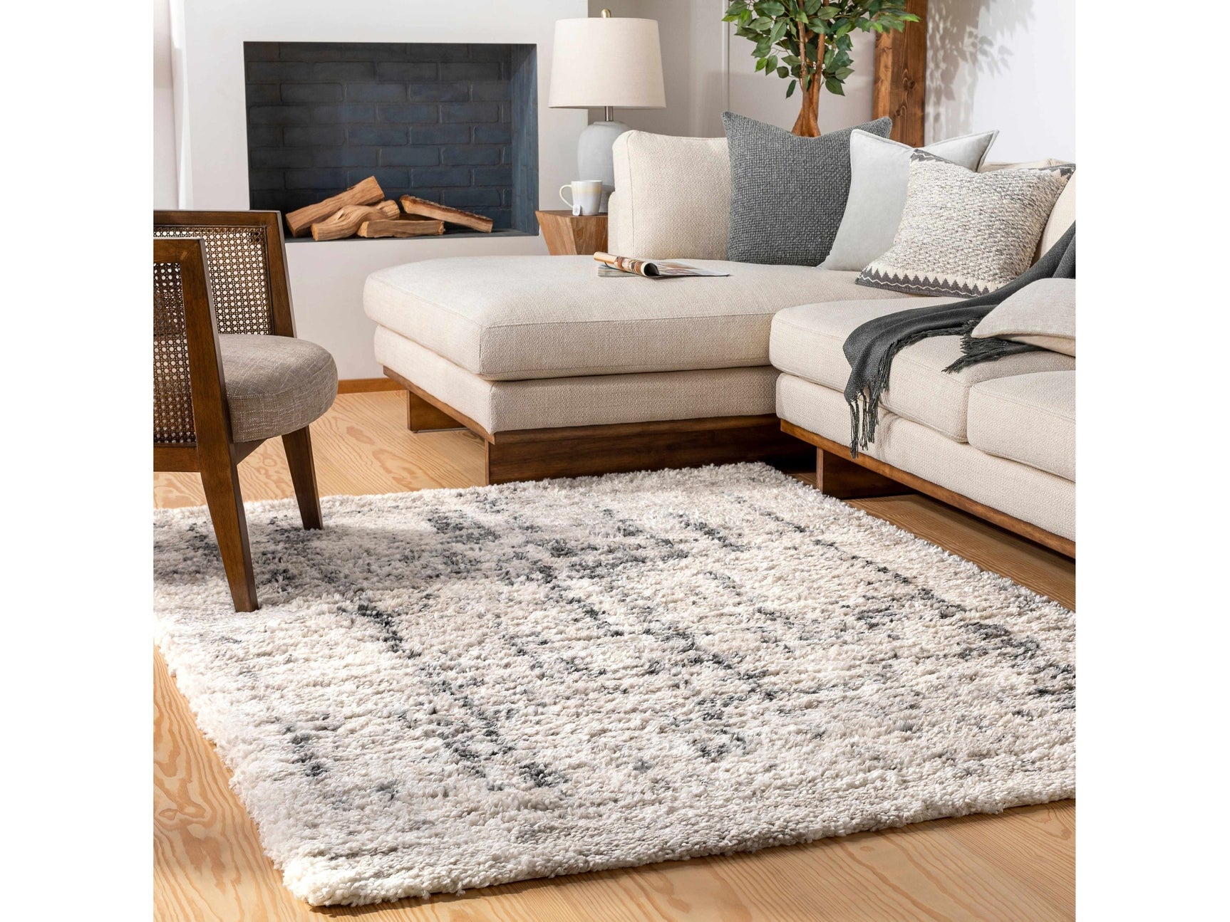 Campion Plush Cream Rug - Ornate Home