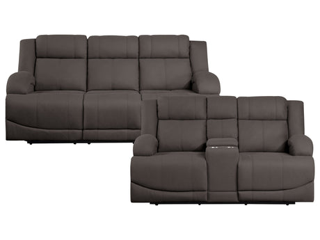 Camryn Charcoal Power Reclining Sofa and Loveseat - Ornate Home