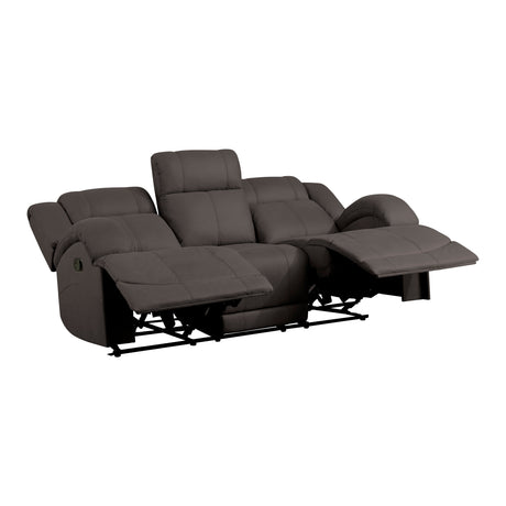 Camryn Chocolate Double Reclining Sofa - Ornate Home