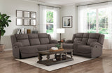 Camryn Chocolate Double Reclining Sofa - Ornate Home