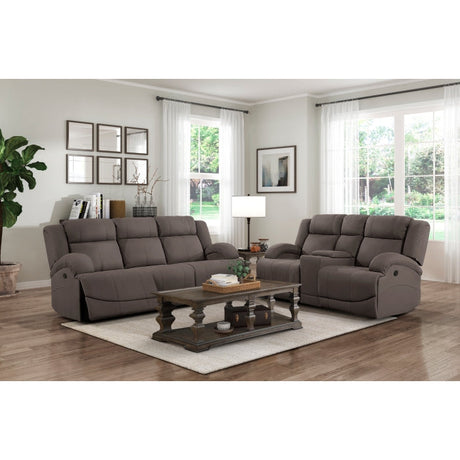 Camryn Chocolate Double Reclining Sofa - Ornate Home