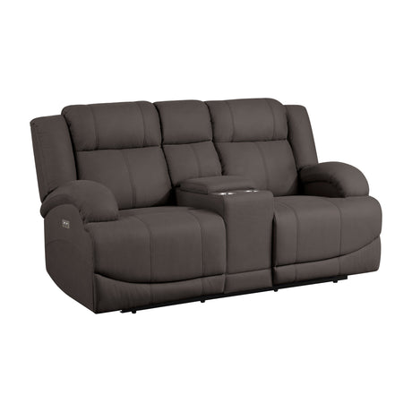 Camryn Chocolate Power Double Reclining Loveseat - Ornate Home