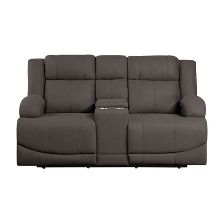 Camryn Chocolate Power Double Reclining Loveseat - Ornate Home
