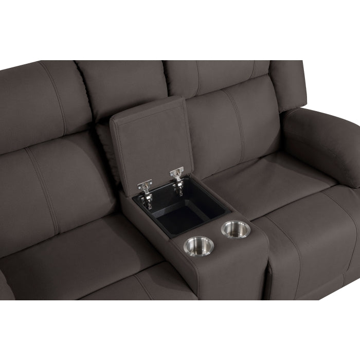Camryn Chocolate Power Double Reclining Loveseat - Ornate Home