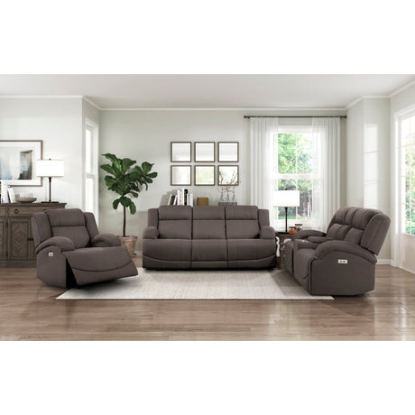 Camryn Chocolate Power Double Reclining Loveseat - Ornate Home