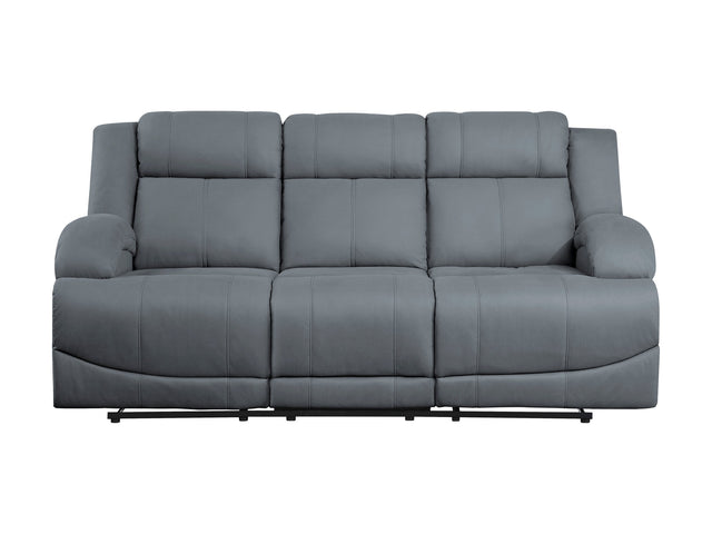 Camryn Graphite Blue Double Reclining Sofa - Ornate Home
