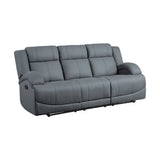 Camryn Graphite Blue Double Reclining Sofa - Ornate Home
