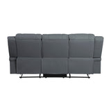 Camryn Graphite Blue Double Reclining Sofa - Ornate Home