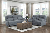 Camryn Graphite Blue Double Reclining Sofa - Ornate Home