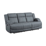 Camryn Graphite Blue Double Reclining Sofa - Ornate Home