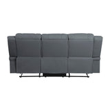 Camryn Graphite Blue Double Reclining Sofa - Ornate Home