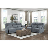 Camryn Graphite Blue Double Reclining Sofa - Ornate Home
