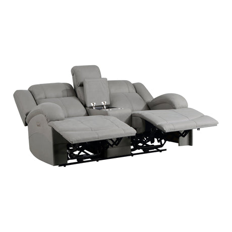 Camryn Gray Power Double Reclining Loveseat - Ornate Home