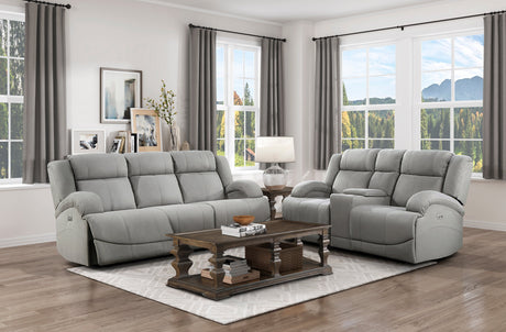 Camryn Gray Power Double Reclining Loveseat - Ornate Home