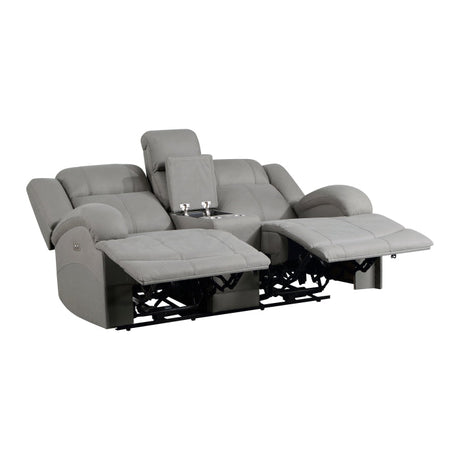 Camryn Gray Power Double Reclining Loveseat - Ornate Home