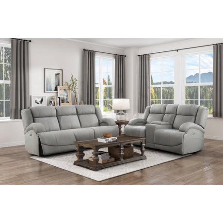 Camryn Gray Power Double Reclining Loveseat - Ornate Home