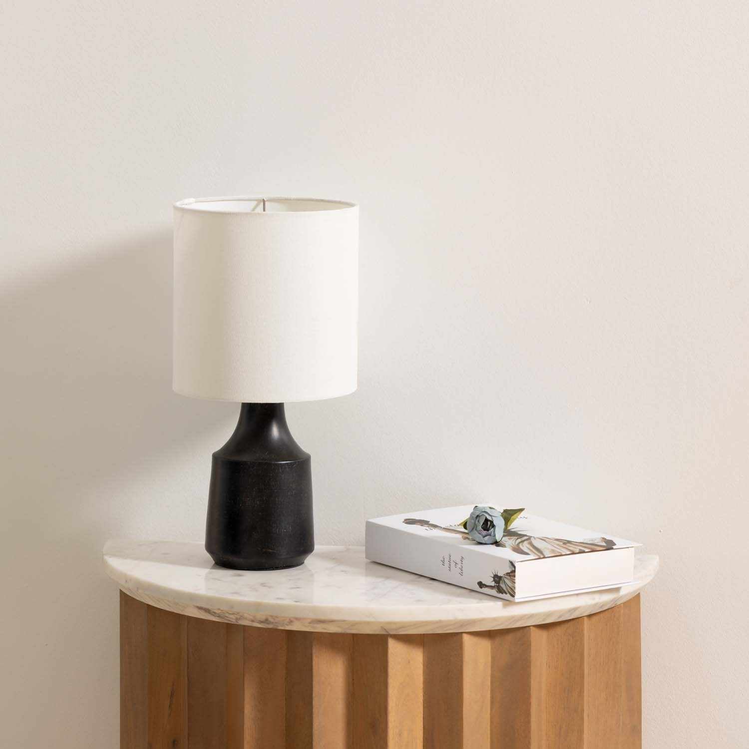 Canayan Black and Natural Resin Table Lamp - Ornate Home