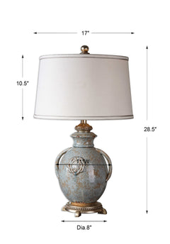 Cancello Blue Glaze Lamp - Ornate Home