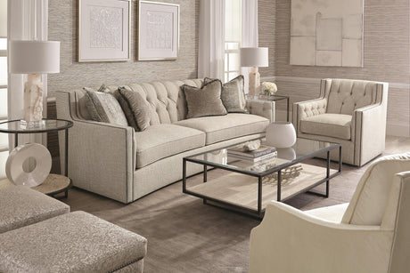 Candace Cream Fabric Sofa - Ornate Home