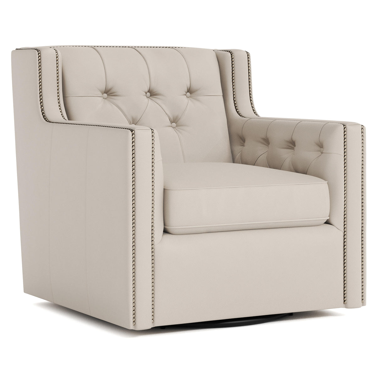 Candace Ivory Swivel Chair - Ornate Home