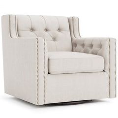 Candace Ivory Swivel Chair - Ornate Home