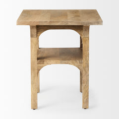 Candace Light Brown Wood Bridge Accent Table