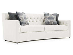 Candace White/Cream Fabric Sofa (96" W) - Ornate Home