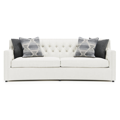 Candace White/Cream Fabric Sofa (96" W) - Ornate Home