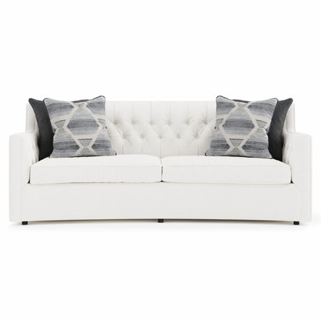 Candace White/Cream Fabric Sofa - Ornate Home