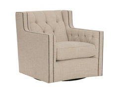 Candace White/Cream Fabric Swivel Chair - Ornate Home
