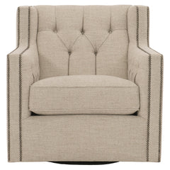 Candace White/Cream Fabric Swivel Chair - Ornate Home
