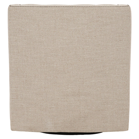 Candace White/Cream Fabric Swivel Chair - Ornate Home