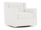 Candace White/Cream Fabric Swivel Chair - Ornate Home