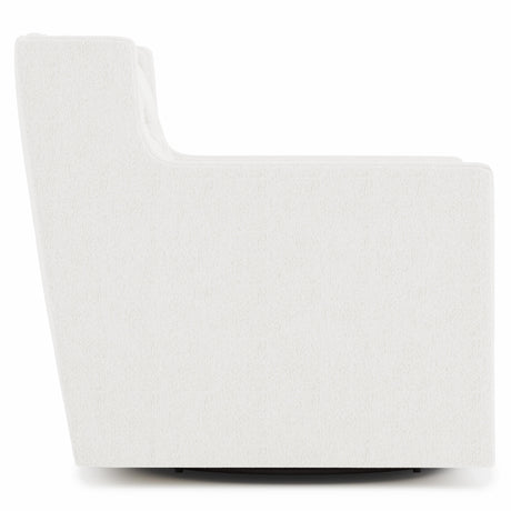 Candace White/Cream Fabric Swivel Chair - Ornate Home