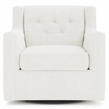 Candace White/Cream Fabric Swivel Chair - Ornate Home