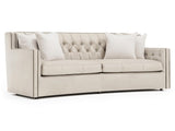 Candace White/Cream Leather Sofa - Ornate Home