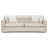 Candace White/Cream Leather Sofa - Ornate Home