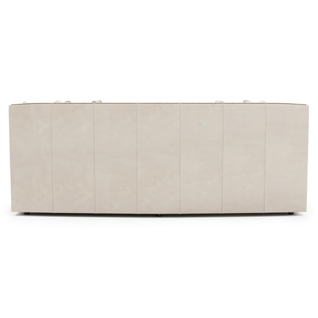 Candace White/Cream Leather Sofa - Ornate Home