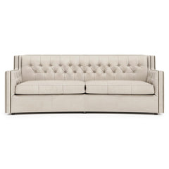 Candace White/Cream Sofa Without Pillows - Ornate Home