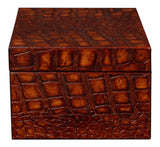 Candece Brown Leather Box (Set of 2) - Ornate Home