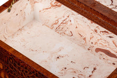 Candece Brown Leather Box (Set of 2) - Ornate Home