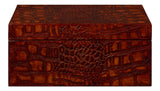 Candece Brown Leather Box (Set of 2) - Ornate Home