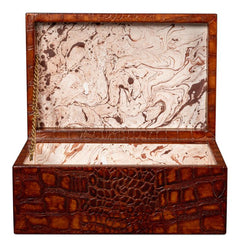 Candece Brown Leather Box (Set of 2) - Ornate Home