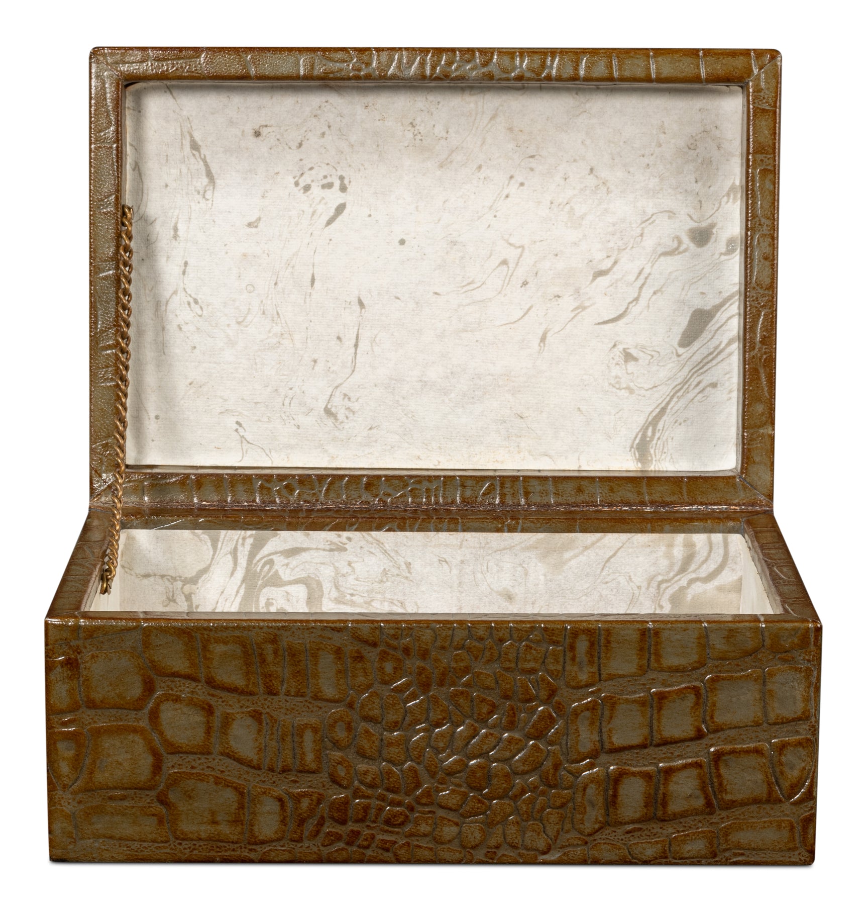 Candece Green Leather Box (Set of 2) - Ornate Home
