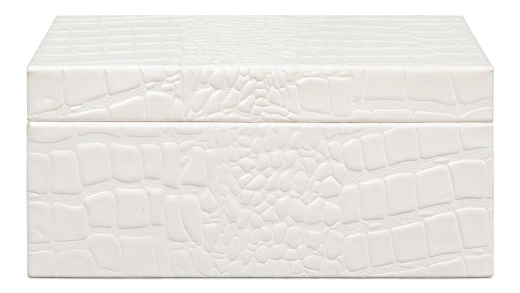 Candece Ivory Leather Box (Set of 2) - Ornate Home