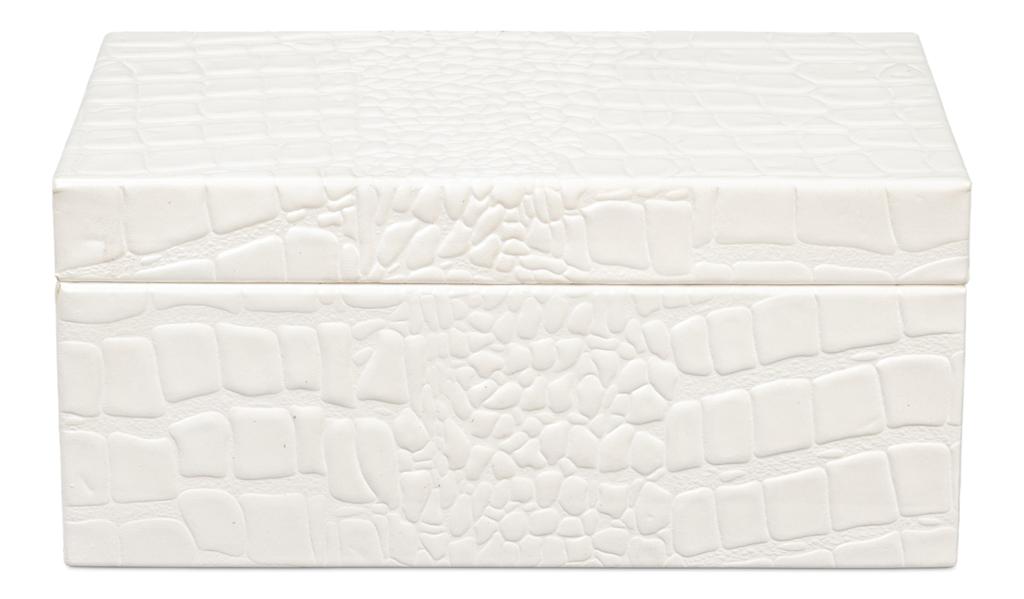 Candece Ivory Leather Box (Set of 2) - Ornate Home