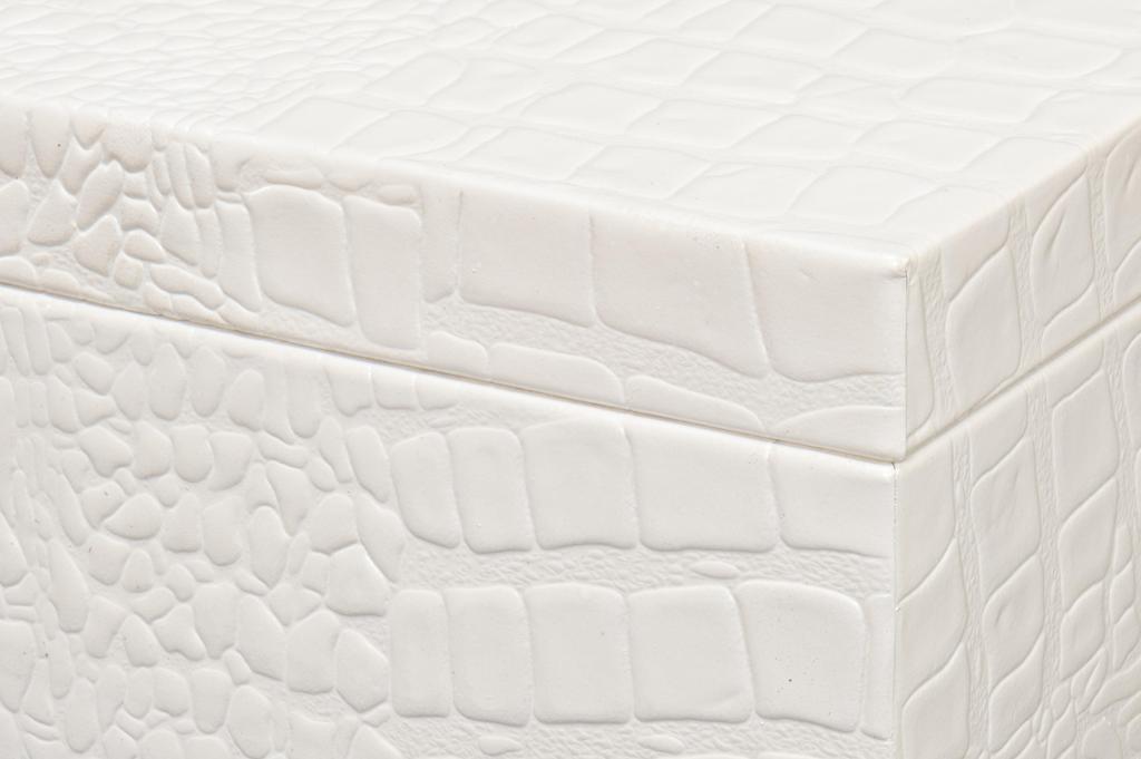 Candece Ivory Leather Box (Set of 2) - Ornate Home