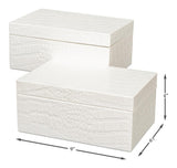 Candece Ivory Leather Box (Set of 2) - Ornate Home
