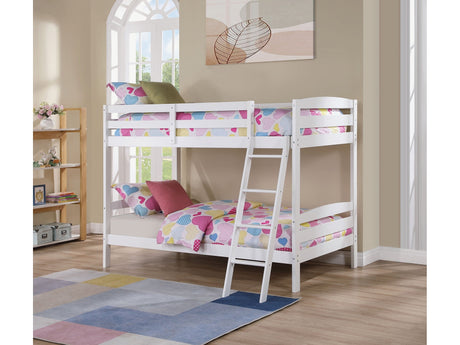 Candice White Twin/Twin Bunk Bed - Ornate Home