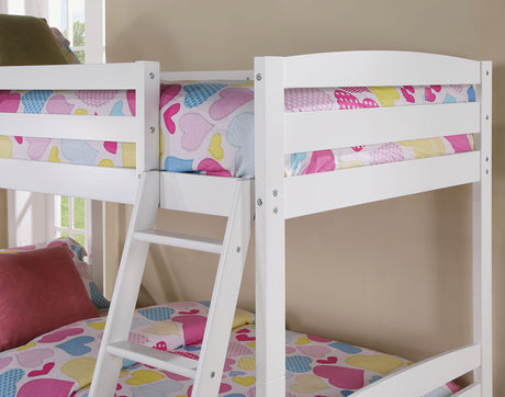 Candice White Twin/Twin Bunk Bed - Ornate Home